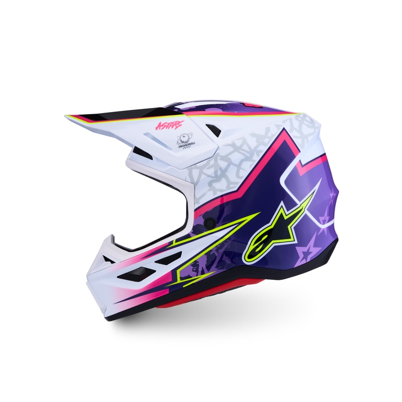 Alpinestars Supertech S-M7 Blaster motorcykel motocross hjelm lilla-hvid