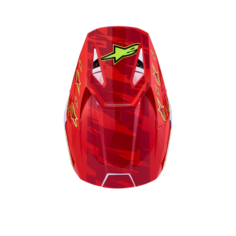 Alpinestars S-M3 Falcon motorcykel motocross hjelm fluo rød-hvid