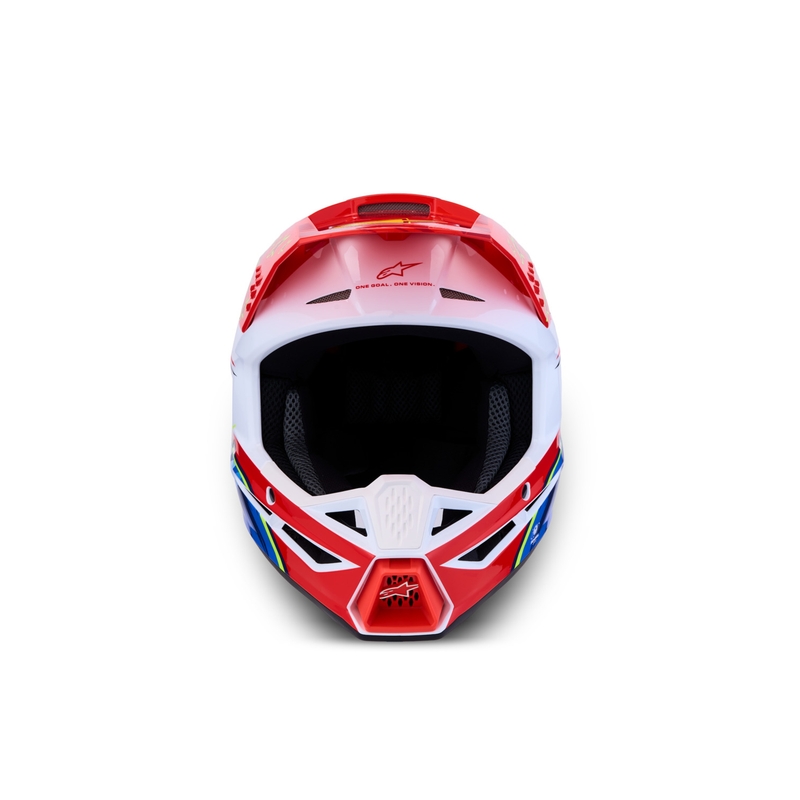 Alpinestars S-M3 Falcon motorcykel motocross hjelm fluo rød-hvid