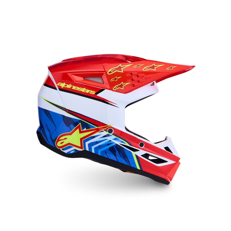 Alpinestars S-M3 Falcon motorcykel motocross hjelm fluo rød-hvid