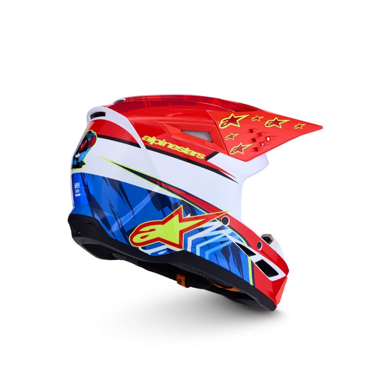 Alpinestars S-M3 Falcon motorcykel motocross hjelm fluo rød-hvid