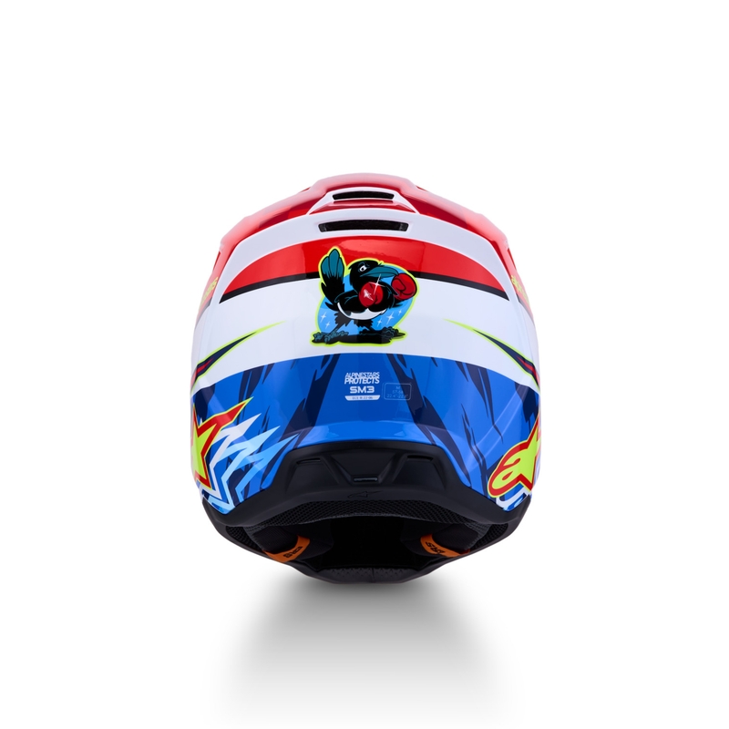 Alpinestars S-M3 Falcon motorcykel motocross hjelm fluo rød-hvid