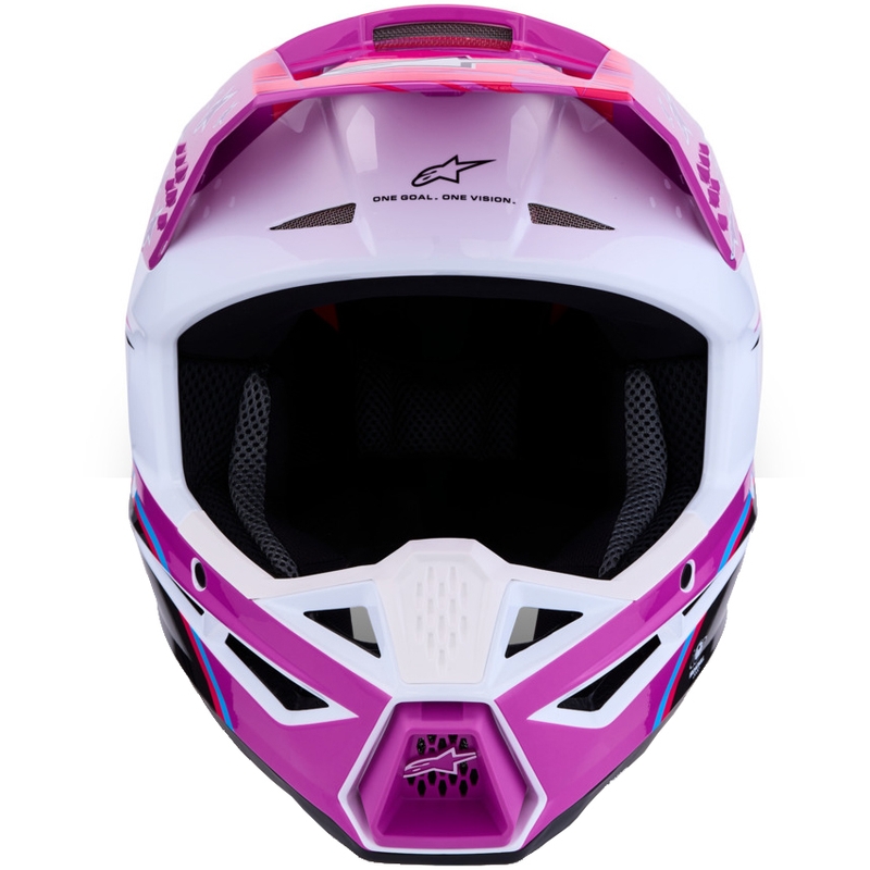 Alpinestars S-M3 Falcon motorcykel motocross hjelm lilla-hvid-fluo pink