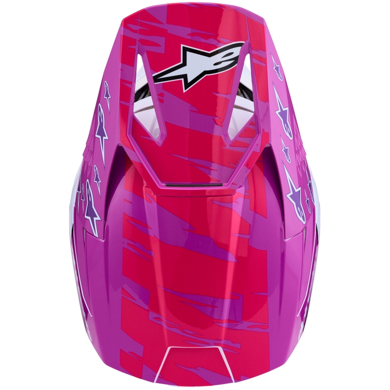 Alpinestars S-M3 Falcon motorcykel motocross hjelm lilla-hvid-fluo pink