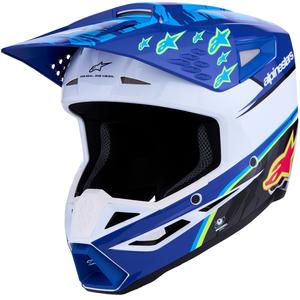 Alpinestars S-M3 Falcon motorcykel motocross hjelm blå-hvid-sort