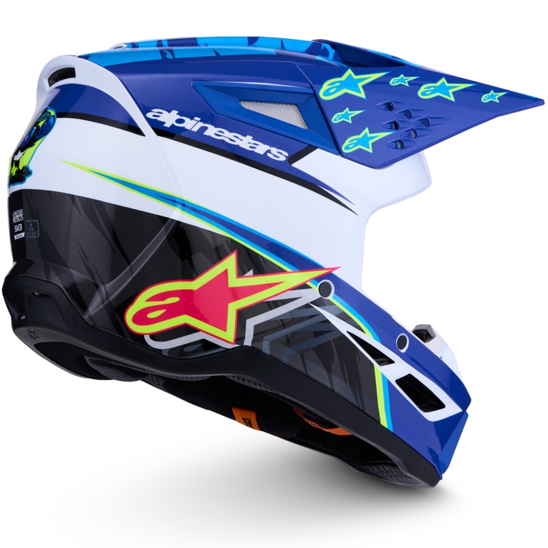 Alpinestars S-M3 Falcon motorcykel motocross hjelm blå-hvid-sort