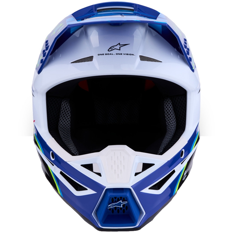 Alpinestars S-M3 Falcon motorcykel motocross hjelm blå-hvid-sort