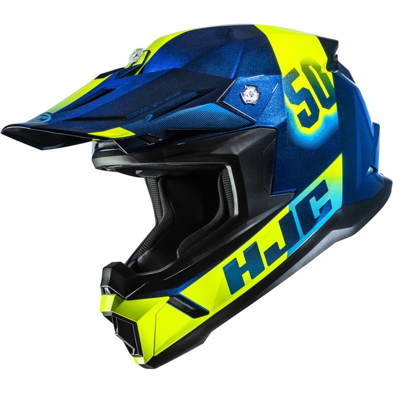 Motocross hjelm HJC C50 Dash MC2 blå-fluo gul