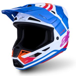 Alpinestars Supertech S-M7 Core motocrosshjelm hvid-blå-orange