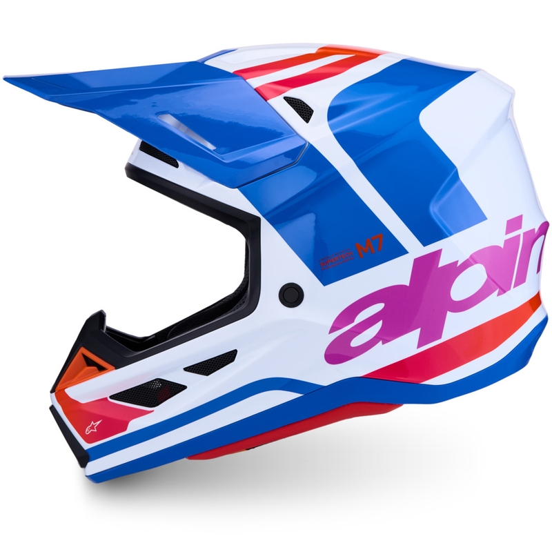 Alpinestars Supertech S-M7 Core motocrosshjelm hvid-blå-orange