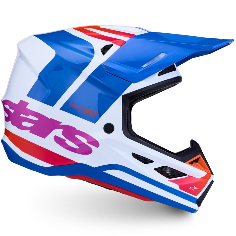 Alpinestars Supertech S-M7 Core motocrosshjelm hvid-blå-orange