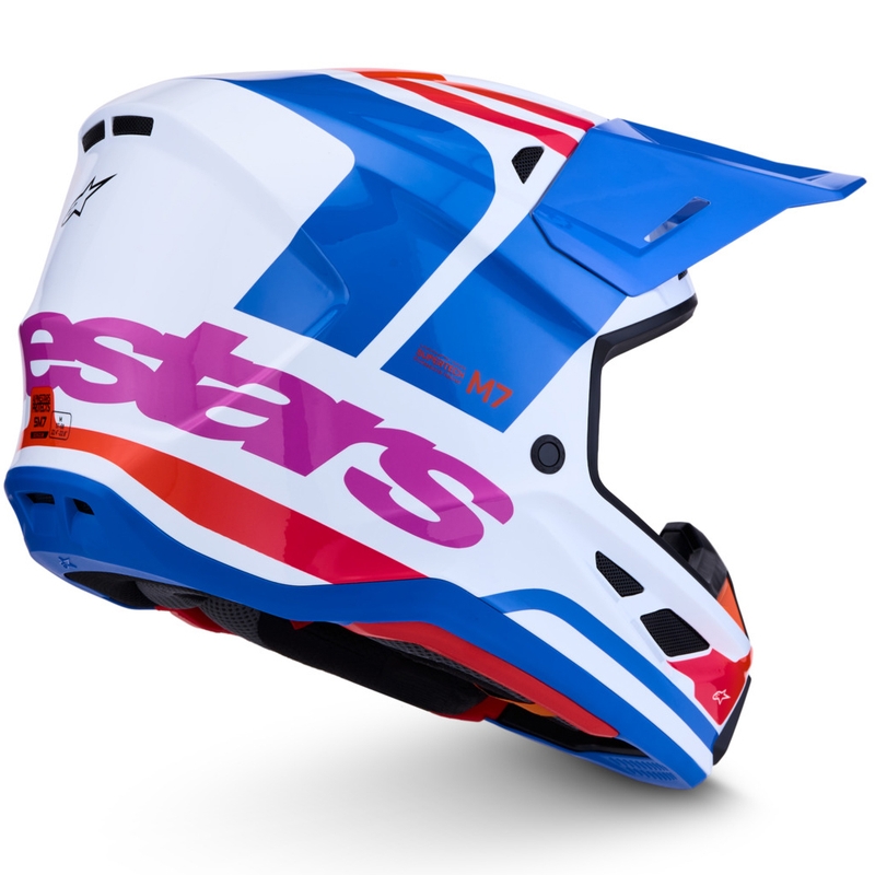Alpinestars Supertech S-M7 Core motocrosshjelm hvid-blå-orange