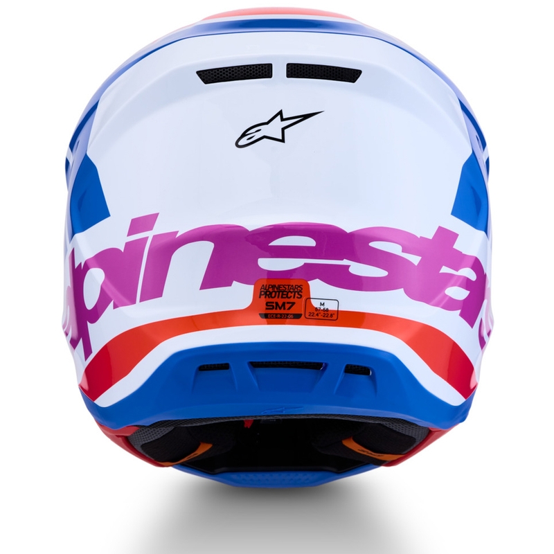Alpinestars Supertech S-M7 Core motocrosshjelm hvid-blå-orange