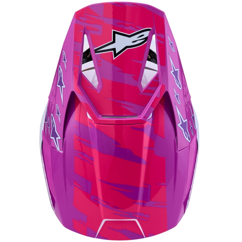 Alpinestars S-M3 Falcon Børne Motocross Hjelm Lilla-Hvid-Sort