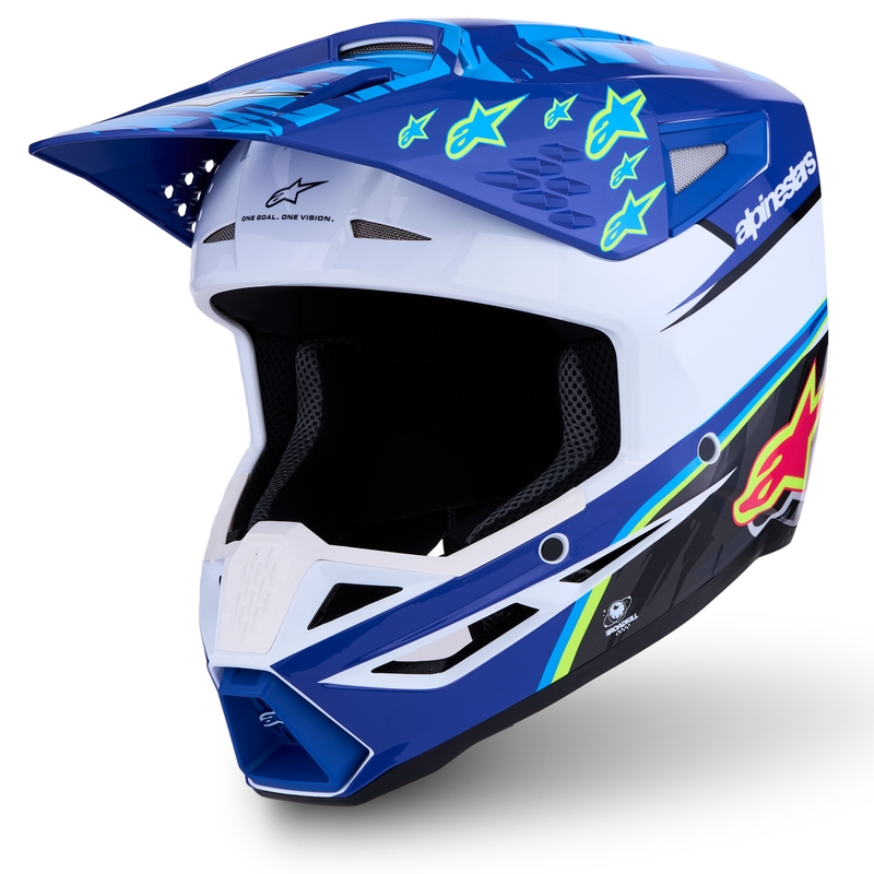 Alpinestars S-M3 Falcon børne motocrosshjelm blå-hvid-sort