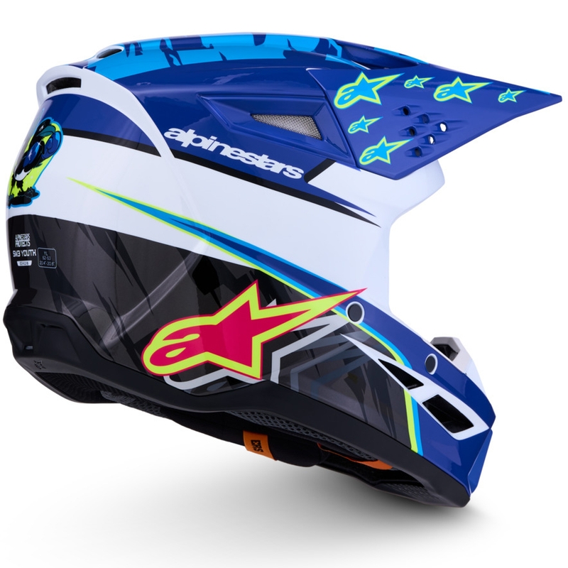 Alpinestars S-M3 Falcon børne motocrosshjelm blå-hvid-sort