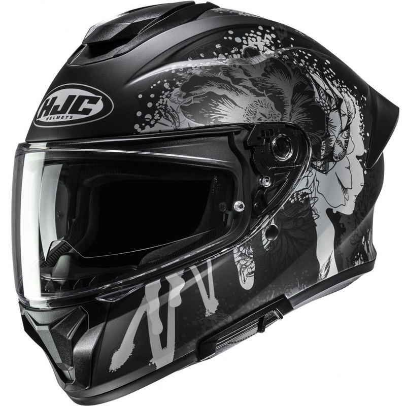 Fullface motorcykelhjelm HJC C71 Roko MC5SF sort-grå