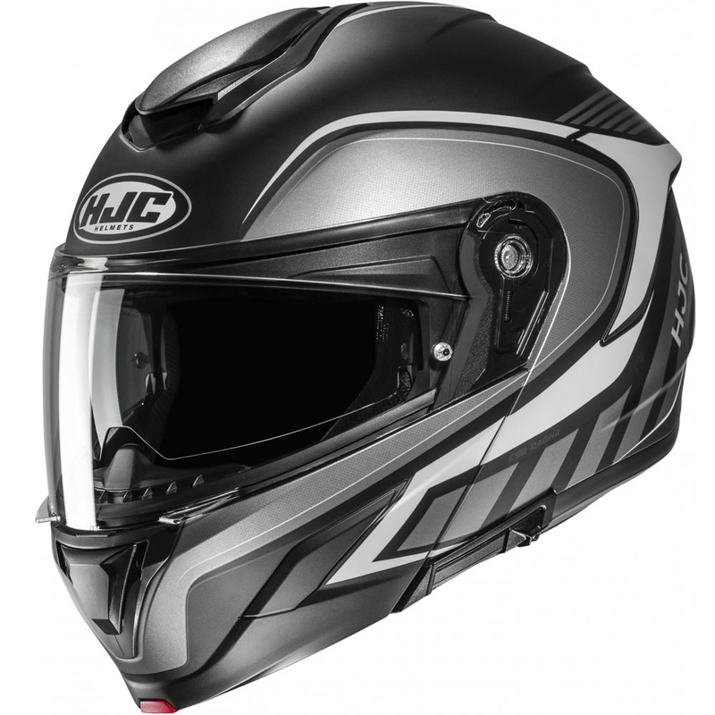 Flip-up motorcykelhjelm HJC C92 Ragna MC5SF sort-grå-hvid