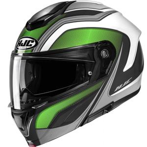 Flip-up motorcykelhjelm HJC C92 Sirius MC4 sort-hvid-sølv-grøn