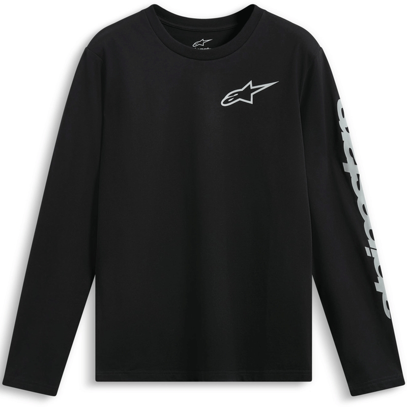 T-shirt Alpinestars Trackside CSF Langærmet, Sort/Hvid