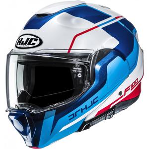 Flip-up motorcykelhjelm HJC F100 Astra MC21 hvid-blå-rød