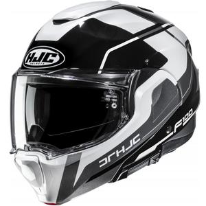 Flip-up motorcykelhjelm HJC F100 Astra MC5 sort-hvid-grå