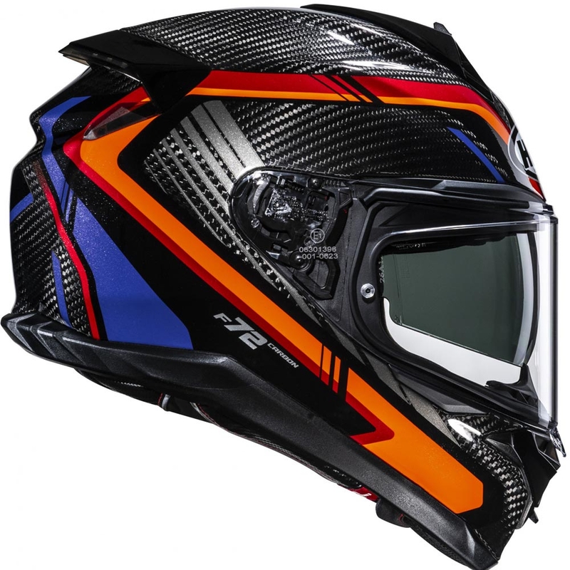 Integralhjelm HJC F72 Carbon Kairo MC8 sort-orange-rød-lilla