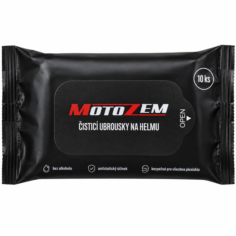 MotoZem hjelm rengøringsservietter 10 stk.