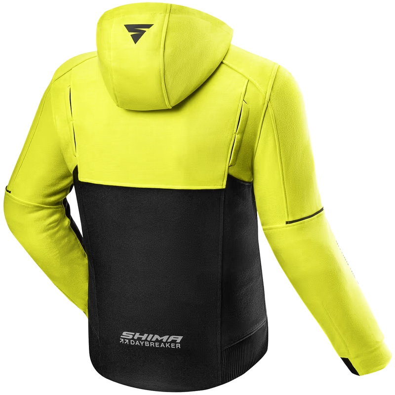 Shima Daybreaker motorcykelsweatshirt sort-fluo gul