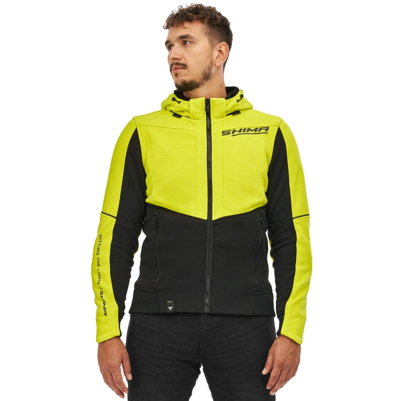 Shima Daybreaker motorcykelsweatshirt sort-fluo gul