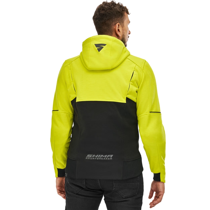 Shima Daybreaker motorcykelsweatshirt sort-fluo gul