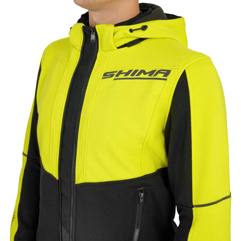Shima Daybreaker motorcykelsweatshirt sort-fluo gul