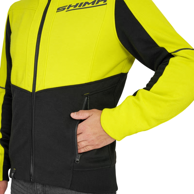 Shima Daybreaker motorcykelsweatshirt sort-fluo gul