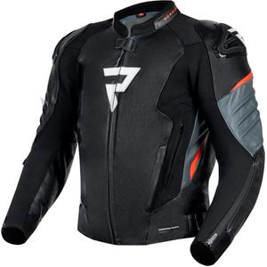 Rebelhorn Veloce Black-Fluo Red motorcykeljakke i læder