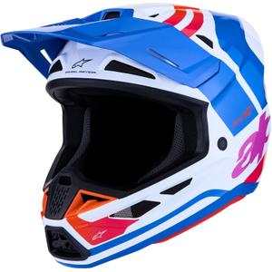 Alpinestars Supertech S-M7 Core motocrosshjelm hvid-blå-orange