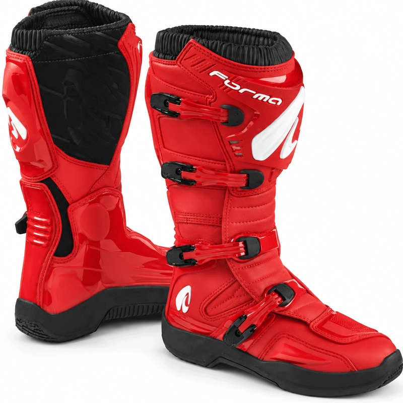 Forma Traction motocrossstøvler rød-sort-hvide