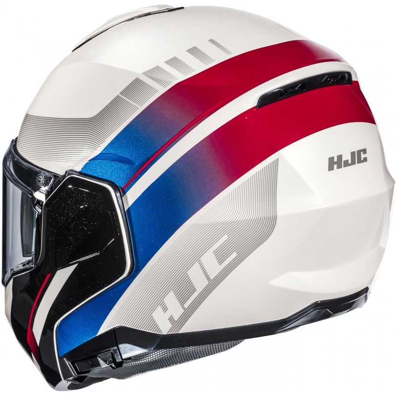 Flip-up motorcykelhjelm HJC i101 Mira MC21 hvid-blå-rød