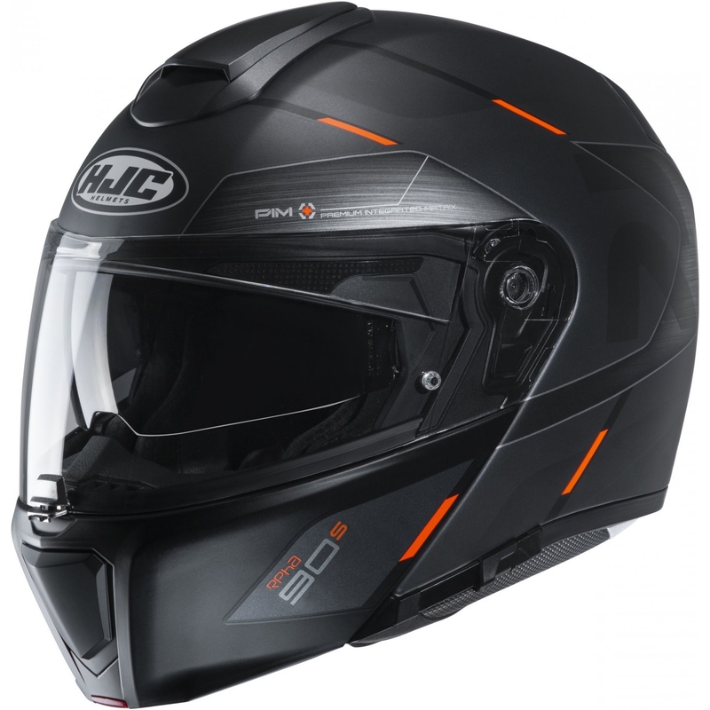 Sammenklappelig motorcykelhjelm HJC RPHA 90S Bekavo MC6HSF sort-orange udsalg