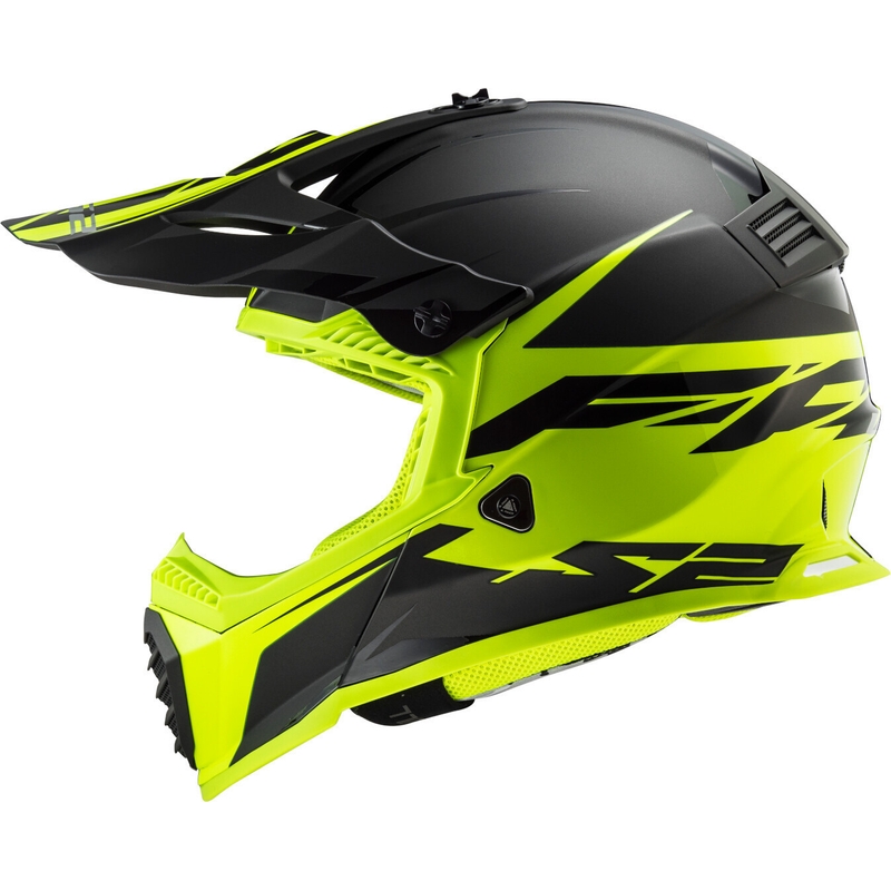 Motocrosshjelm LS2 MX437 Fast Evo Roar sort-fluogul