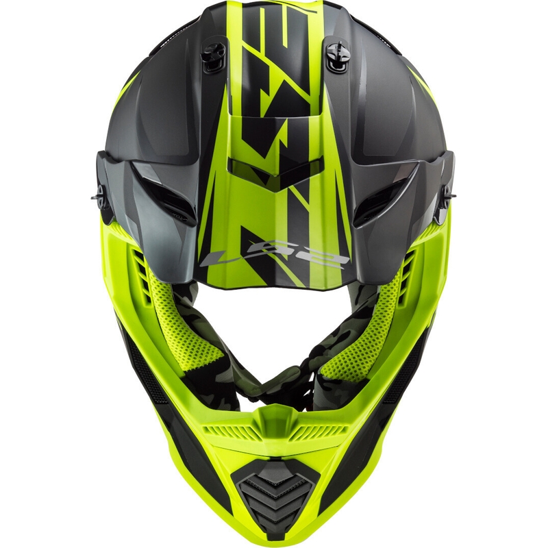 Motocrosshjelm LS2 MX437 Fast Evo Roar sort-fluogul