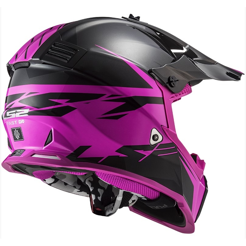 Motokrosová přilba LS2 MX437 Fast Evo Roar černo-fialová