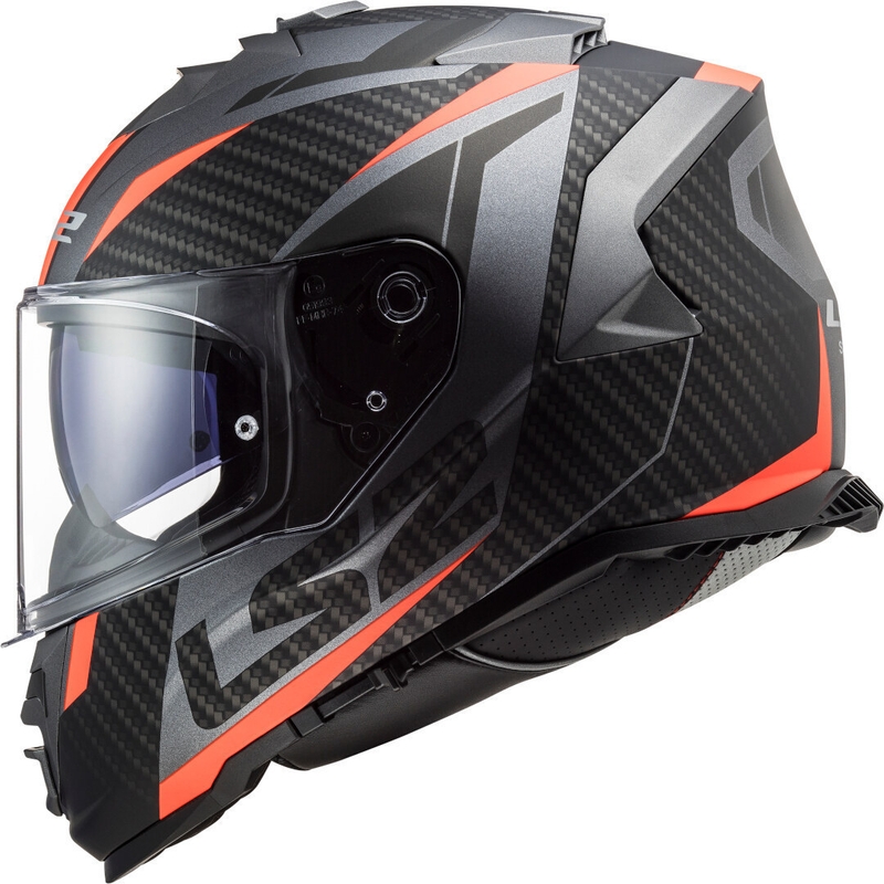 LS2 FF800 Storm Racer titanium-fluo-orange integreret motorcykelhjelm