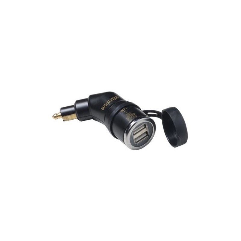 DIN-adapter Interphone med 2x USB-udgang til motorcykler, 2A