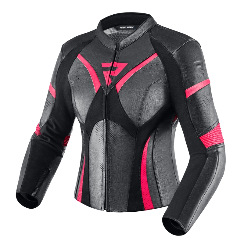 Rebelhorn Rebel motorcykeljakke til kvinder i sort og pink