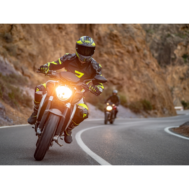 Rebelhorn Rebel Black-White-Fluo Yellow Motorcycle Coverall udsalg