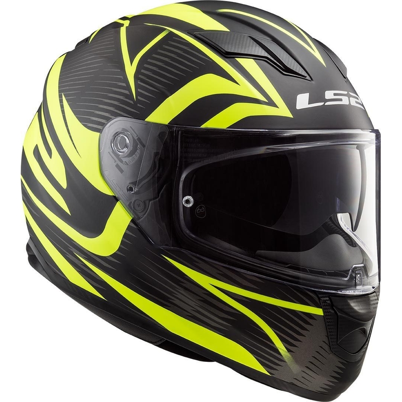 LS2 FF320 Stream Evo Jink sort-fluogul integreret motorcykelhjelm
