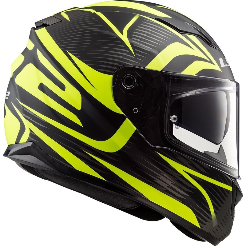 LS2 FF320 Stream Evo Jink sort-fluogul integreret motorcykelhjelm