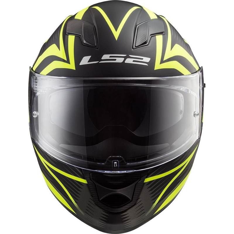LS2 FF320 Stream Evo Jink sort-fluogul integreret motorcykelhjelm