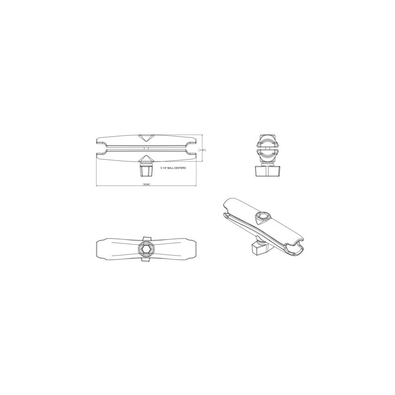 RAM Mounts til 1" kuglebolte - 152 mm