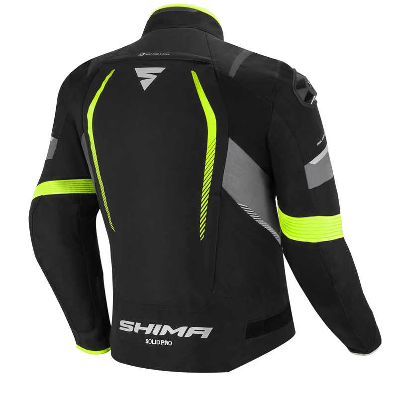 Bunda na motorku Shima Solid Pro černo-šedo-fluo žlutá
